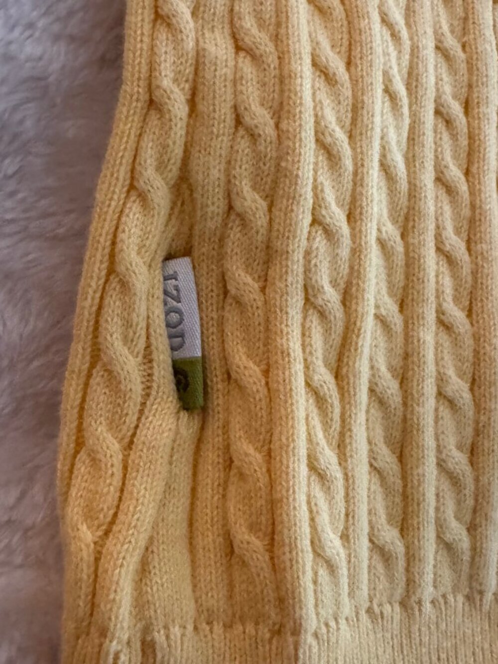 Izod Flex Yellow Knit Cable Crewneck Pullover Sweater Size XL - Picture 7 of 11